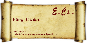 Eőry Csaba névjegykártya